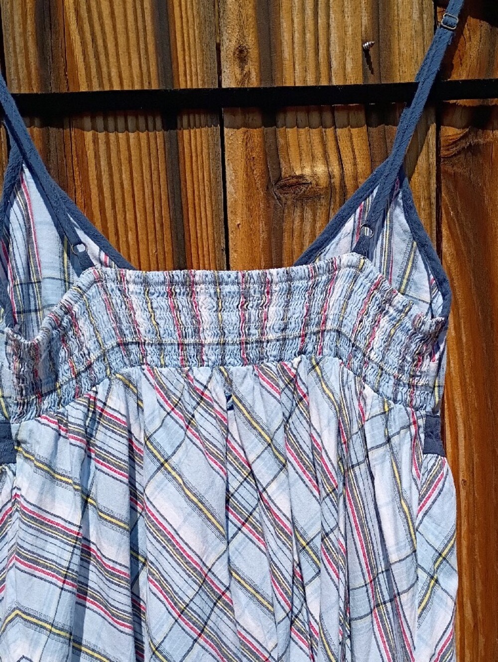 Billabong Spaghetti Strap Light Blue Multicolor Striped Summer Dress Beach Surf - Picture 5 of 13
